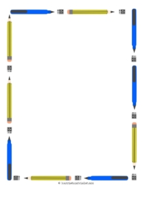 School Pencil Border Paper A4 Paper Plain Lined and Half Lined - Free ...